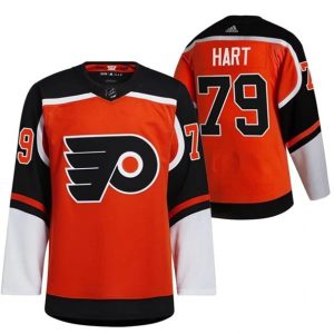 Maend-Philadelphia-Flyers-Troeje-Carter-Hart-79-2022-Reverse-Retro-Oranger-Authentic