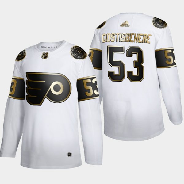 Maend-Philadelphia-Flyers-Troeje-Shayne-Gostisbehere-53-NHL-Golden-Edition-Hvid-Authentic