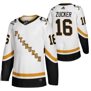 Maend-Pittsburgh-Penguins-Troeje-Jason-Zucker-16-2022-Reverse-Retro-Hvid-Authentic