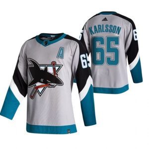 Maend-San-Jose-Sharks-Troeje-Erik-Karlsson-65-2022-Reverse-Retro-Graa-Authentic