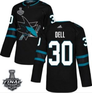 Maend-Sharks-30-Aaron-Dell-Sort-2019-Stanley-Cup-Final-Stitched