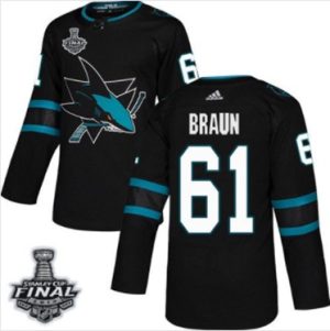 Maend-Sharks-61-Justin-Braun-Sort-2019-Stanley-Cup-Final-Stitched