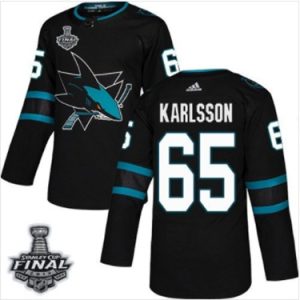 Maend-Sharks-65-Erik-Karlsson-Sort-2019-Stanley-Cup-Final-Stitched