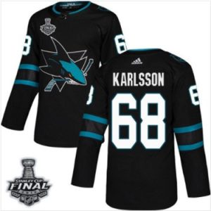 Maend-Sharks-68-Melker-Karlsson-Sort-2019-Stanley-Cup-Final-Stitched