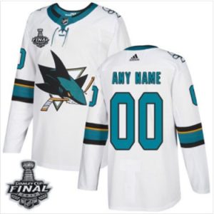 Maend-Sharks-Customized-Hvid-2019-Stanley-Cup-Final-Stitched