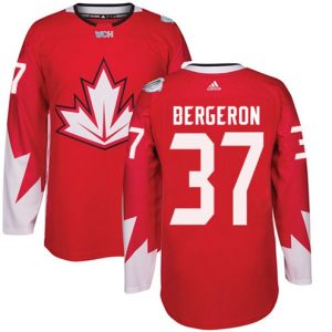 Maend-Team-Canada-Troeje-37-Patrice-Bergeron-Authentic-Roed-Ude-2016-World-Cup-Hockey