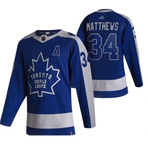 Maend-Toronto-Maple-Leafs-Troeje-Auston-Matthews-34-2022-Reverse-Retro-Blaa-Authentic