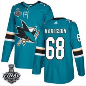 Melker-Karlsson-Maend-Sharks-Teal-Hjemme-Blaa-2019-Stanley-Cup-Final-Stitched