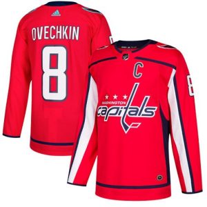 NHL-Alex-Ovechkin-Authentic-Maend-Roed-Washington-Capitals-Troeje-8-Hjemme