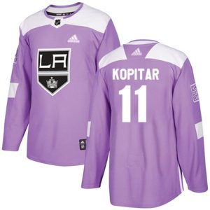 NHL-Anze-Kopitar-Authentic-Maend-Lilla-Los-Angeles-Kings-Troeje-11-Fights-Cancer-Practice