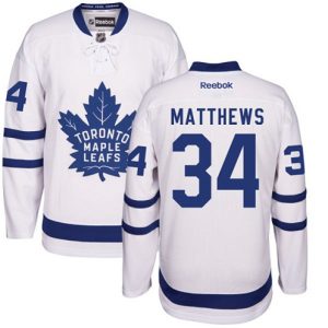 NHL-Auston-Matthews-Authentic-Maend-Hvid-Reebok-Toronto-Maple-Leafs-Troeje-34-Ude
