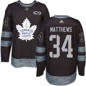 NHL-Auston-Matthews-Authentic-Maend-Sort-Toronto-Maple-Leafs-Troeje-34-1917-2017-100th-Anniversary