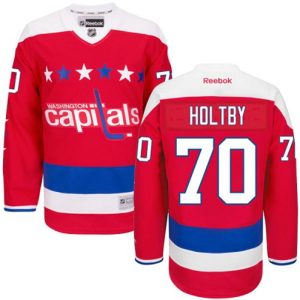 NHL-Braden-Holtby-Authentic-Maend-Roed-Reebok-Washington-Capitals-Troeje-70-Third