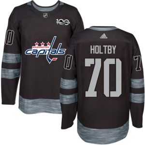 NHL-Braden-Holtby-Authentic-Maend-Sort-Washington-Capitals-Troeje-70-1917-2017-100th-Anniversary