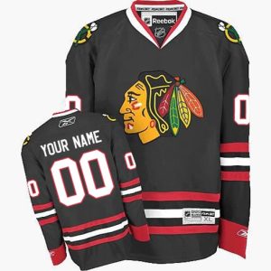 NHL-Chicago-Blackhawks-Tilpasset-Troeje-Reebok-Third-Sort-Authentic