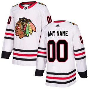 NHL-Chicago-Blackhawks-Tilpasset-Troeje-Ude-Hvid-Authentic