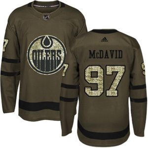 NHL-Connor-McDavid-Authentic-Maend-Groen-Edmonton-Oilers-Troeje-97-Salute-to-Service