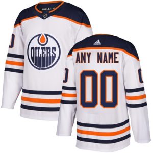 NHL-Edmonton-Oilers-Tilpasset-Troeje-Ude-Hvid-Authentic