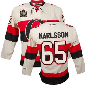 NHL-Erik-Karlsson-Authentic-Maend-Cream-Reebok-Ottawa-Senators-Troeje-65-2014-Heritage-Classic