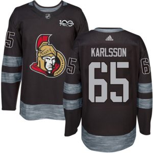 NHL-Erik-Karlsson-Authentic-Maend-Sort-Ottawa-Senators-Troeje-65-1917-2017-100th-Anniversary