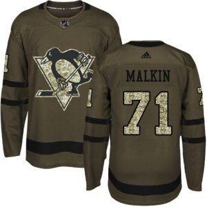 NHL-Evgeni-Malkin-Authentic-Maend-Groen-Pittsburgh-Penguins-Troeje-71-Salute-to-Service