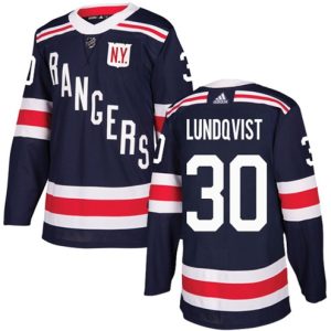 NHL-Henrik-Lundqvist-Authentic-Maend-Navy-Blaa-New-York-Rangers-Troeje-30-2018-Winter-Classic