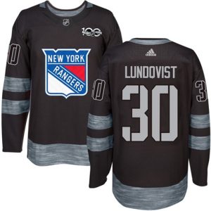 NHL-Henrik-Lundqvist-Authentic-Maend-Sort-New-York-Rangers-Troeje-30-1917-2017-100th-Anniversary