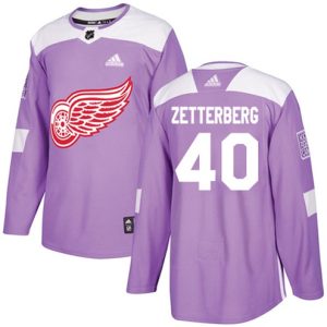 NHL-Henrik-Zetterberg-Authentic-Maend-Lilla-Detroit-Red-Wings-Troeje-40-Fights-Cancer-Practice