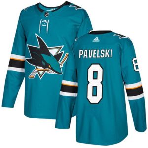 NHL-Joe-Pavelski-Authentic-Maend-Teal-Groen-San-Jose-Sharks-Troeje-8-Hjemme