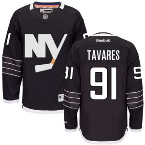 NHL-John-Tavares-Authentic-Maend-Sort-Reebok-New-York-Islanders-Troeje-91-Third