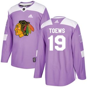 NHL-Jonathan-Toews-Authentic-Maend-Lilla-Chicago-Blackhawks-Troeje-19-Fights-Cancer-Practice