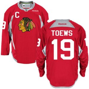 NHL-Jonathan-Toews-Authentic-Maend-Roed-Reebok-Chicago-Blackhawks-Troeje-19-Practice