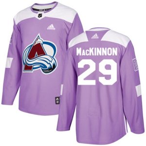 NHL-Nathan-MacKinnon-Authentic-Maend-Lilla-Colorado-Avalanche-Troeje-29-Fights-Cancer-Practice