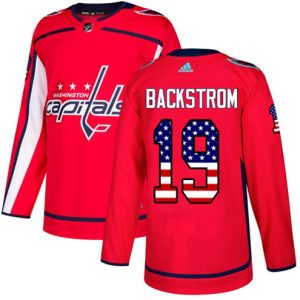 NHL-Nicklas-Backstrom-Authentic-Maend-Roed-Washington-Capitals-Troeje-19-USA-Flag-Fashion