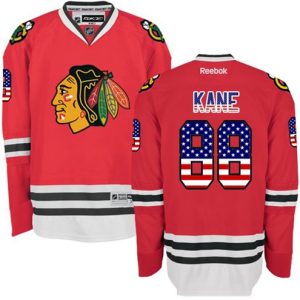 NHL-Patrick-Kane-Authentic-Maend-Roed-Reebok-Chicago-Blackhawks-Troeje-88-USA-Flag-Fashion