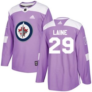 NHL-Patrik-Laine-Authentic-Maend-Lilla-Winnipeg-Jets-Troeje-29-Fights-Cancer-Practice