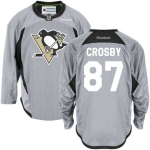 NHL-Sidney-Crosby-Authentic-Maend-Graa-Reebok-Pittsburgh-Penguins-Troeje-87-Practice