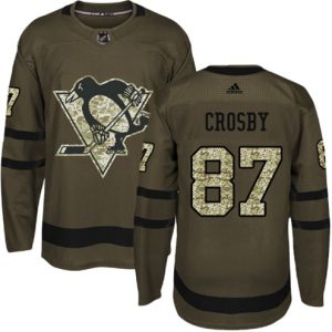NHL-Sidney-Crosby-Authentic-Maend-Groen-Pittsburgh-Penguins-Troeje-87-Salute-to-Service