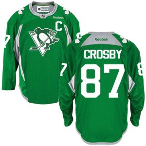 NHL-Sidney-Crosby-Authentic-Maend-Groen-Reebok-Pittsburgh-Penguins-Troeje-87-Practice