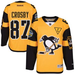NHL-Sidney-Crosby-Authentic-Maend-Guld-Reebok-Pittsburgh-Penguins-Troeje-87-2017-Stadium-Series