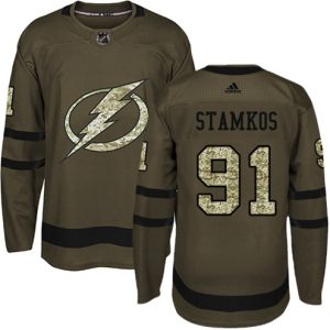 NHL-Steven-Stamkos-Authentic-Maend-Groen-Tampa-Bay-Lightning-Troeje-91-Salute-to-Service