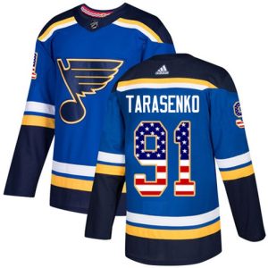 NHL-Vladimir-Tarasenko-Authentic-Maend-Blaa-St.-Louis-Blues-Troeje-91-USA-Flag-Fashion