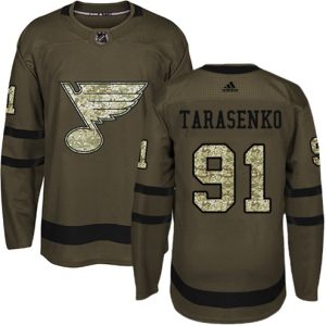 NHL-Vladimir-Tarasenko-Authentic-Maend-Groen-St.-Louis-Blues-Troeje-91-Salute-to-Service