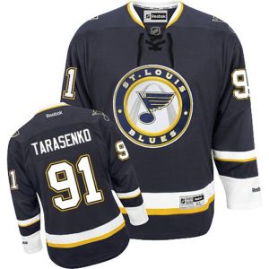 NHL-Vladimir-Tarasenko-Authentic-Maend-Navy-Blaa-Reebok-St.-Louis-Blues-Troeje-91-Third