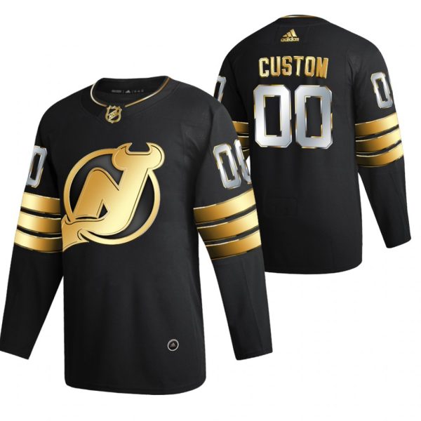 New-Jersey-Devils-Tilpasset-Troeje-Sort-2021-Golden-Edition-Limited-Authentic