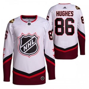 New-Jersey-Devils-Troeje-2022-NHL-All-Star-Devils-Jack-Hughes-86-2022-NHL-All-Star-Hvid-Authentic-Maend