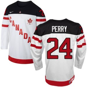Olympic-Hockey-Corey-Perry-Authentic-Maend-Hvid-Nike-Team-Canada-Troeje-24-100th-Anniversary