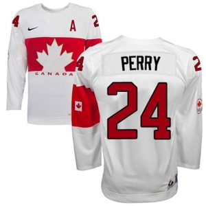 Olympic-Hockey-Corey-Perry-Authentic-Maend-Hvid-Nike-Team-Canada-Troeje-24-Hjemme-2014