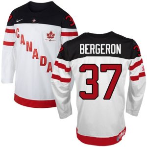 Olympic-Hockey-Patrice-Bergeron-Authentic-Maend-Hvid-Nike-Team-Canada-Troeje-37-100th-Anniversary