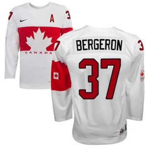 Olympic-Hockey-Patrice-Bergeron-Authentic-Maend-Hvid-Nike-Team-Canada-Troeje-37-Hjemme-2014